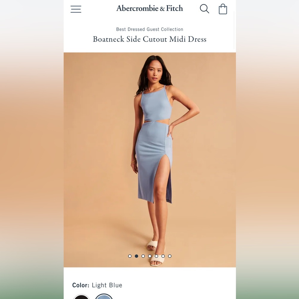 Nwt Abercrombie Best Dressed Guest Collection, Boatneck Side Cutout Midi Dress